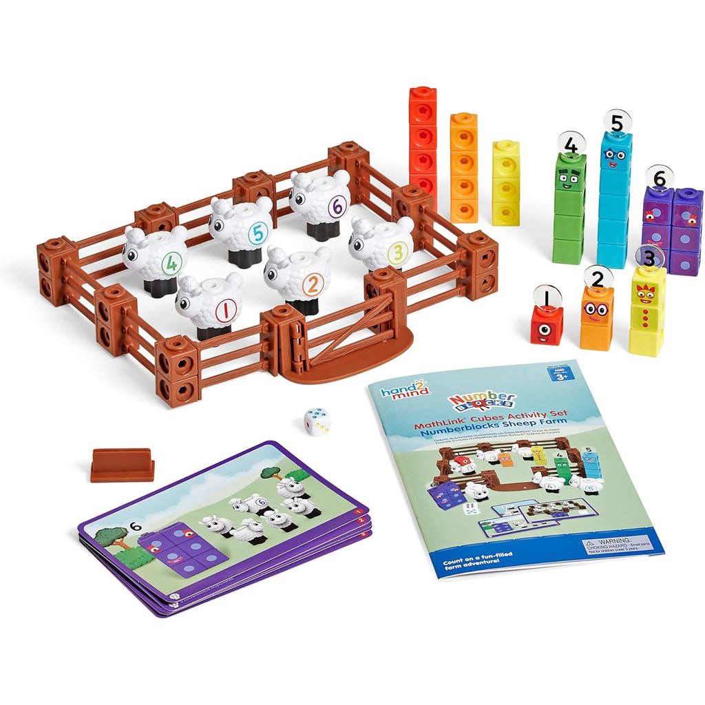 Hand2mind Numberblocks Sheep Farm MathLink Cubes Activity Set Preschool ...