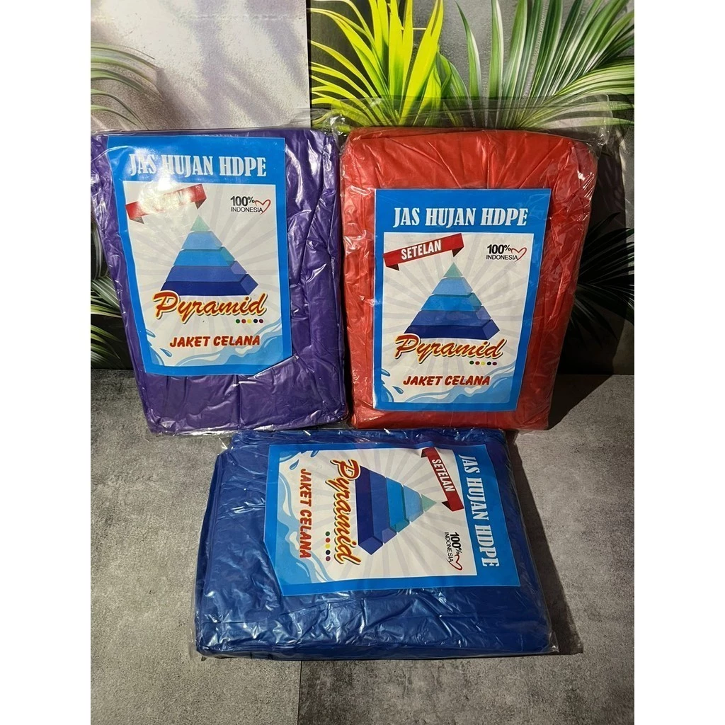 JAS HUJAN PLASTIK HDPE TEBAL SETELAN JAKET+CELANA - Gambar 2