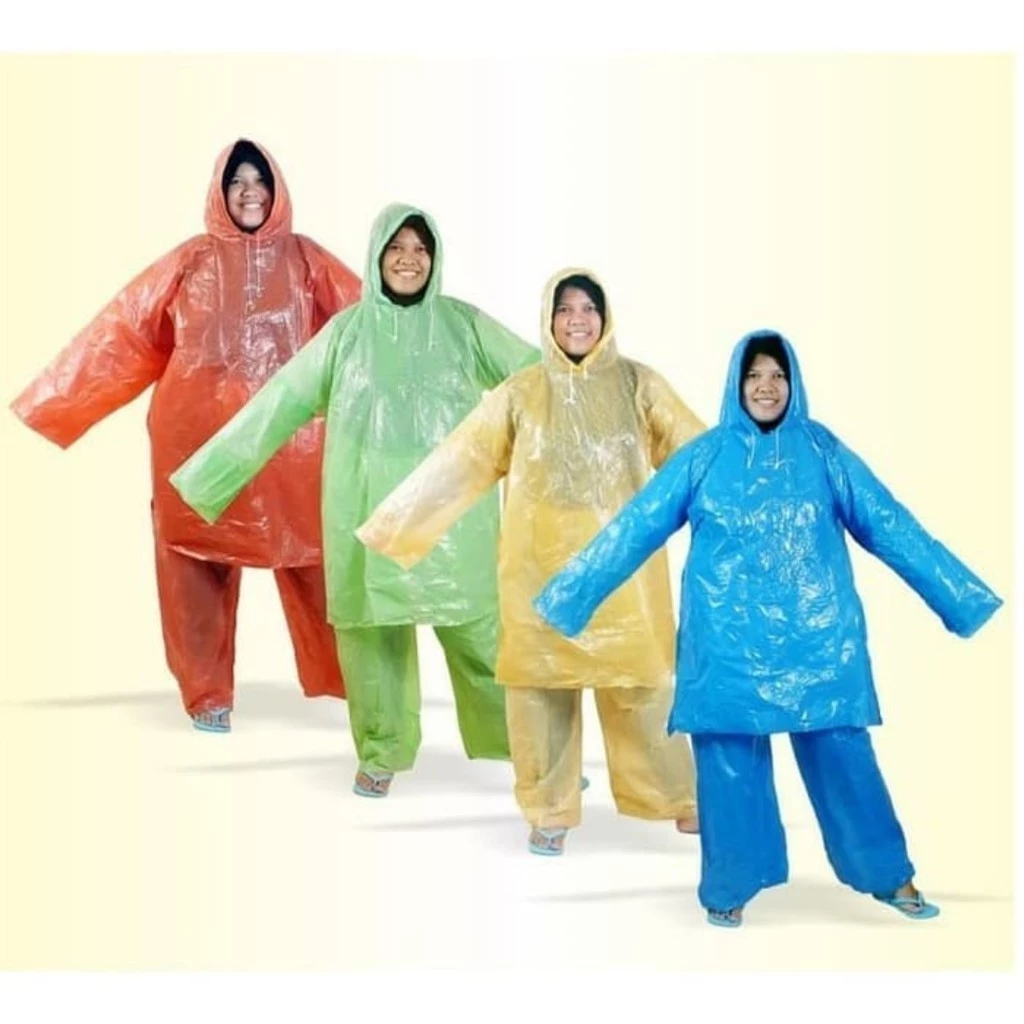 JAS HUJAN PLASTIK HDPE TEBAL SETELAN JAKET+CELANA - Gambar 4