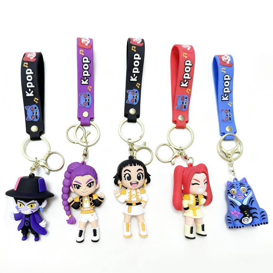 KPop Demon Hunters Keychain Rumi Zoey Mira Pendant Ornaments 6Pcs Model ...