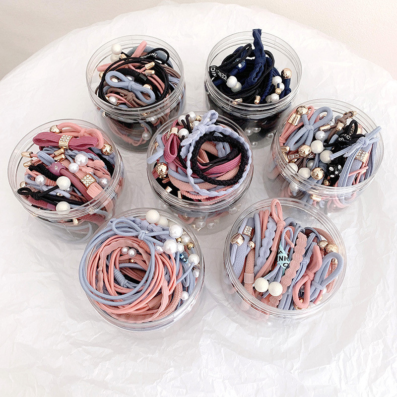 Ikat Rambut Elastis Wanita Korea 12 Pcs COD - Gambar 3