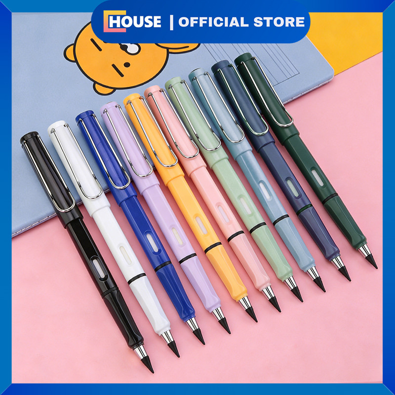 UHOUSE Pensil Ajaib 10pcs Tanpa Rautan / Set Pensil Mekanik Warna Pastel / Eternal Pencil