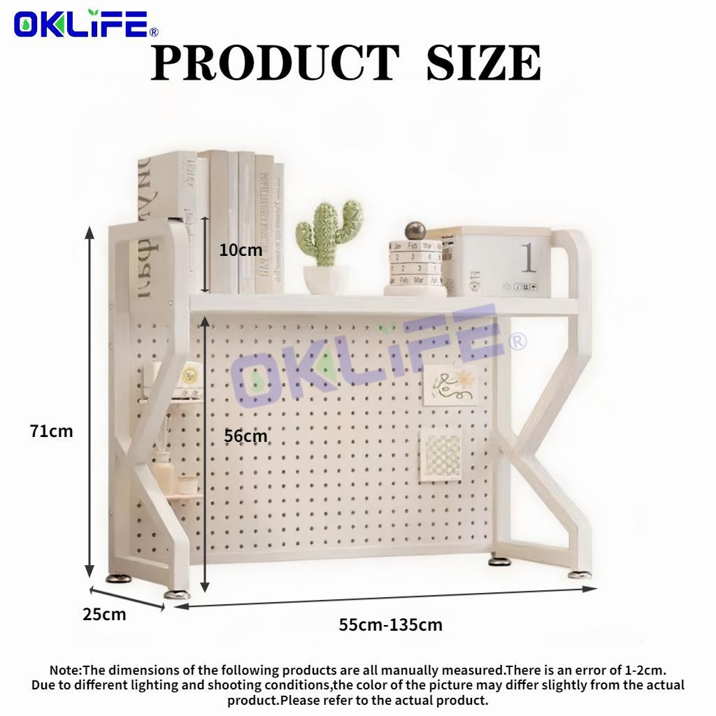 Desk Shelf with Pegboard 2 Tier Desktop Organizer Shelf with Peg Board for Office Study HDB view 4