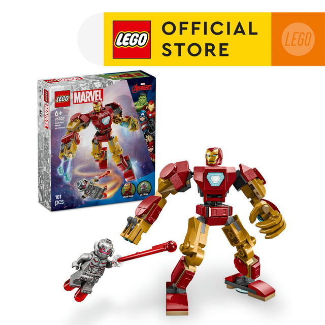 LEGO Super Heroes 76307 Iron Man Mech vs. Ultron (101 Pieces), Building Block, Toys, Bricks
