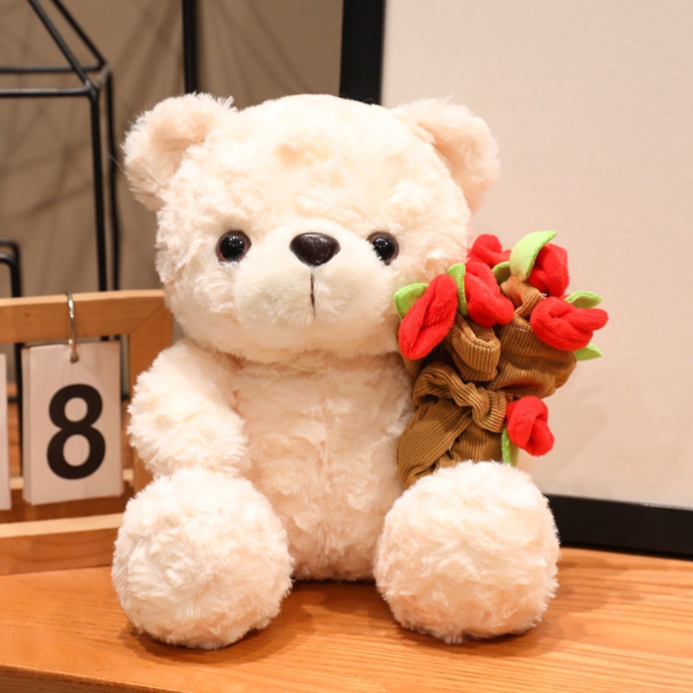 ZENDEN Bear Plush Toy, 16/25CM Romantic Rose Bear Doll, Kawaii Red Heart  Handmade Soft Bear Wear Rose Doll Valentine's Day | Shopee Singapore