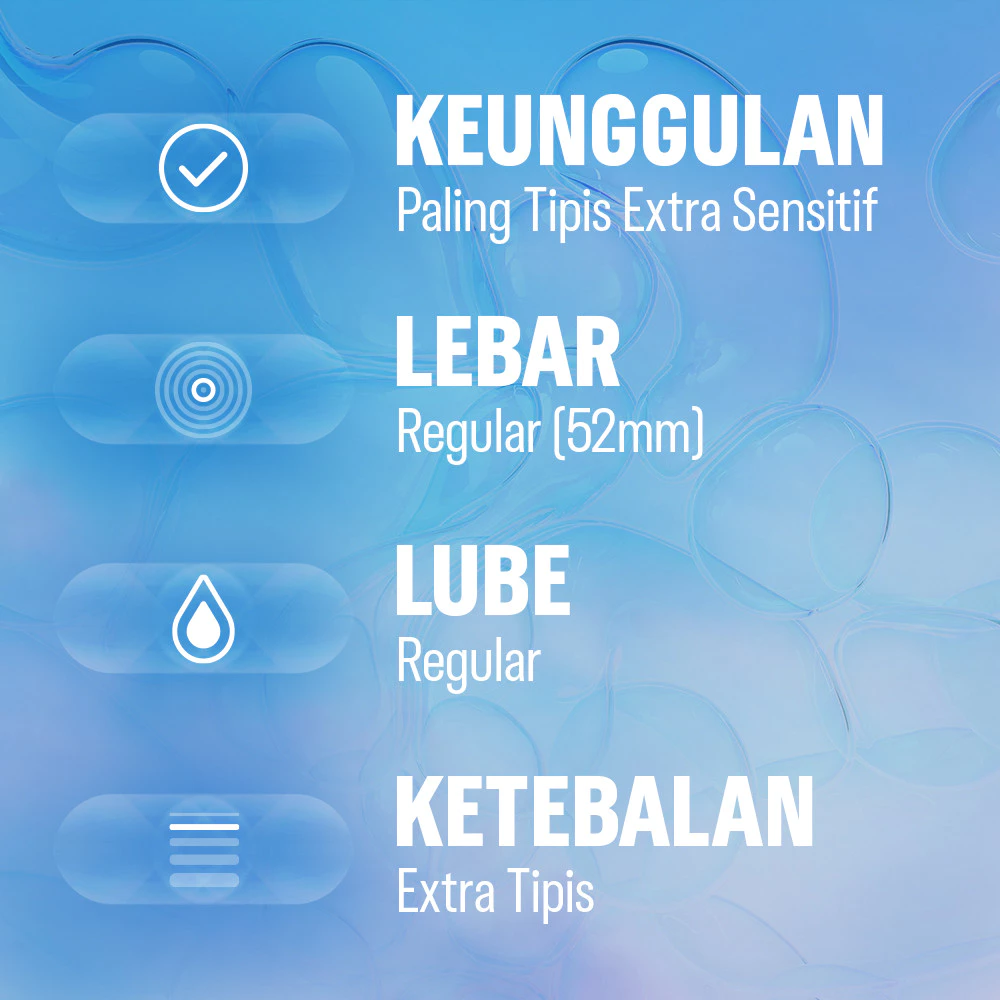 (BEST SELLER) Durex Invisible Extra Thin Extra Sensitive - 10s (Kondom Pria Extra Tipis Dengan Lubricant, Untuk Sensasi Seperti Tidak Pakai Kondom / Alat Kontrasepsi) - Gambar 3