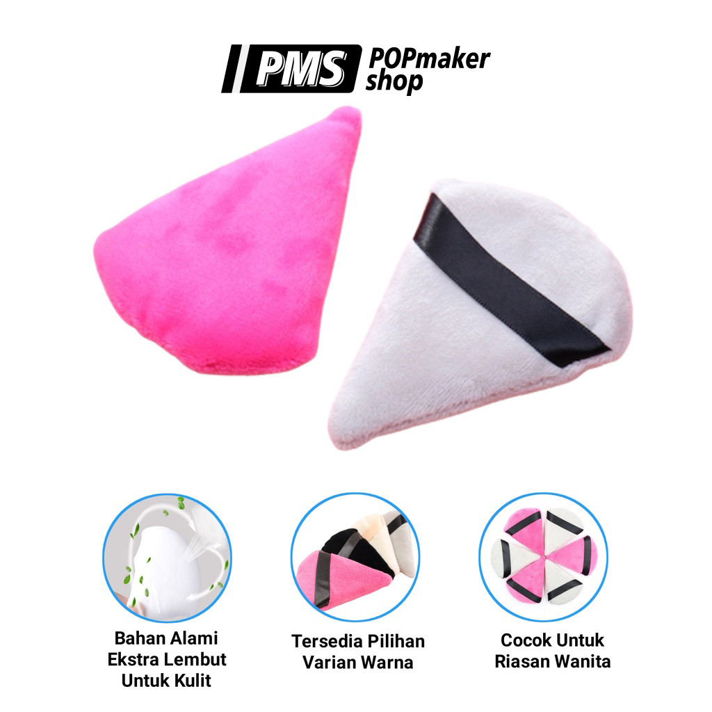 POPmaker Shop Sponge Segitiga Pizza Puff Lembut Multifungsi Nyaman Dibersihkan