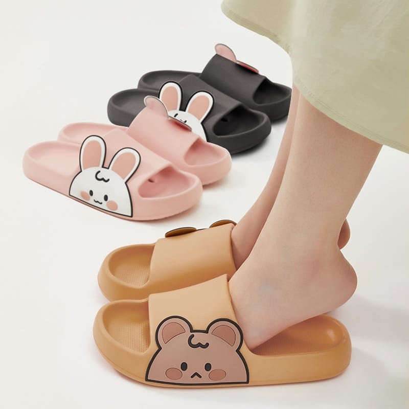 POPmaker shop Sandal Slop Wanita SP20 - Sandal Motif Lucu dengan Desain Fashion Trendy, Nyaman Dipakai untuk Kegiatan Sehari-hari COD - Gambar 2