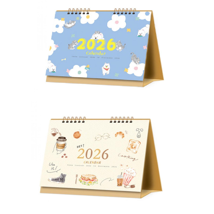 2026 Triangle Desk Calendar 25K Total 2 Types Annual Plan Monthly ...