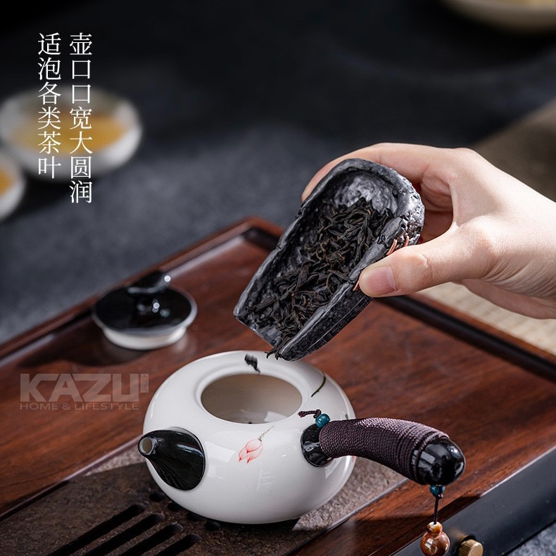 PUSAT17 K28 CHINESE TEA POT SET 6 CUP KERAMIK GAGANG LUXURY SOUVENIR GIFT PREMIUM QUALITY CERAMIC / TEKO SEDUH CHINESE TEA SET HADIAH KADO SPESIAL - Gambar 4