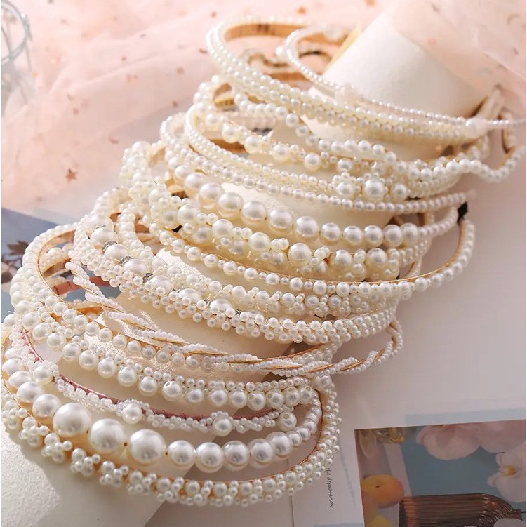 POPmaker Bando Mutiara Korea Elegan Wanita - Gambar 3