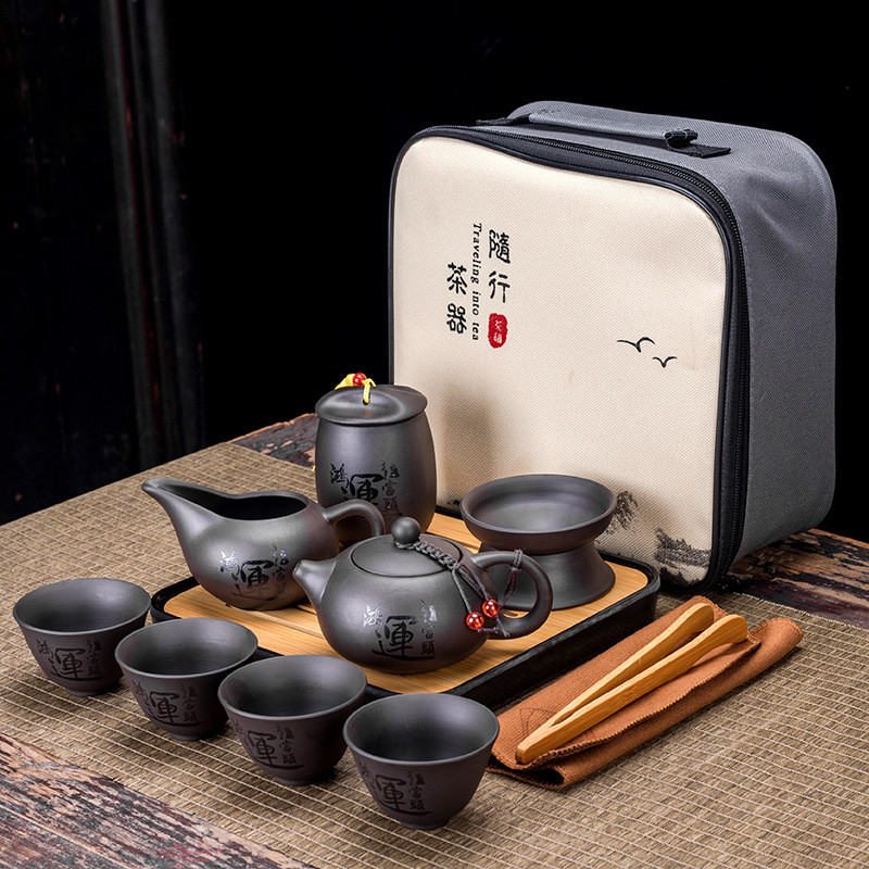Portable Ceramic Teapot Set Chinese Kung Fu Teapot Set Change Teapot ...