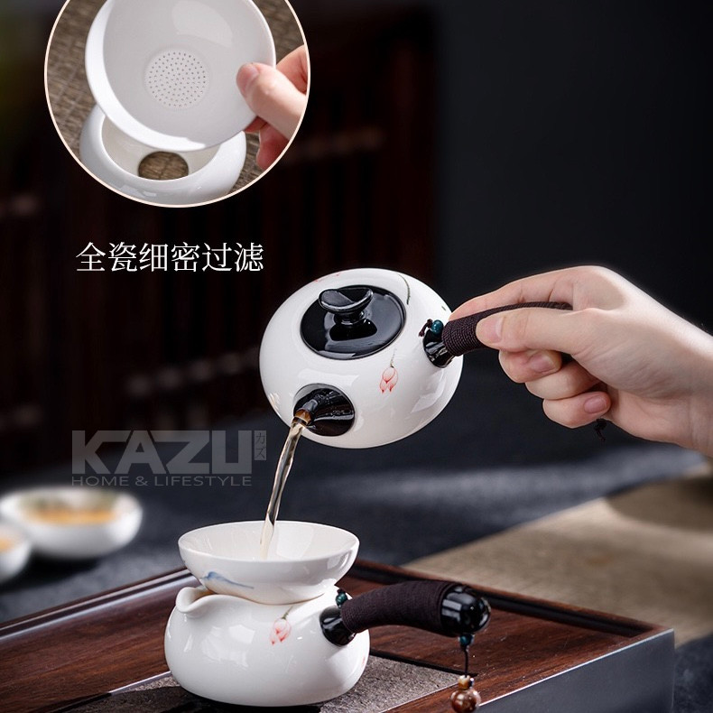 PUSAT17 K28 CHINESE TEA POT SET 6 CUP KERAMIK GAGANG LUXURY SOUVENIR GIFT PREMIUM QUALITY CERAMIC / TEKO SEDUH CHINESE TEA SET HADIAH KADO SPESIAL - Gambar 3