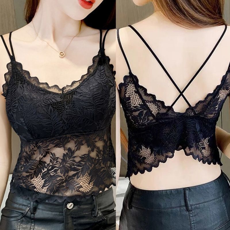 Xiaminisha Butterfly Lace Beautiful Back Small Camisole Inner Bottoming ...
