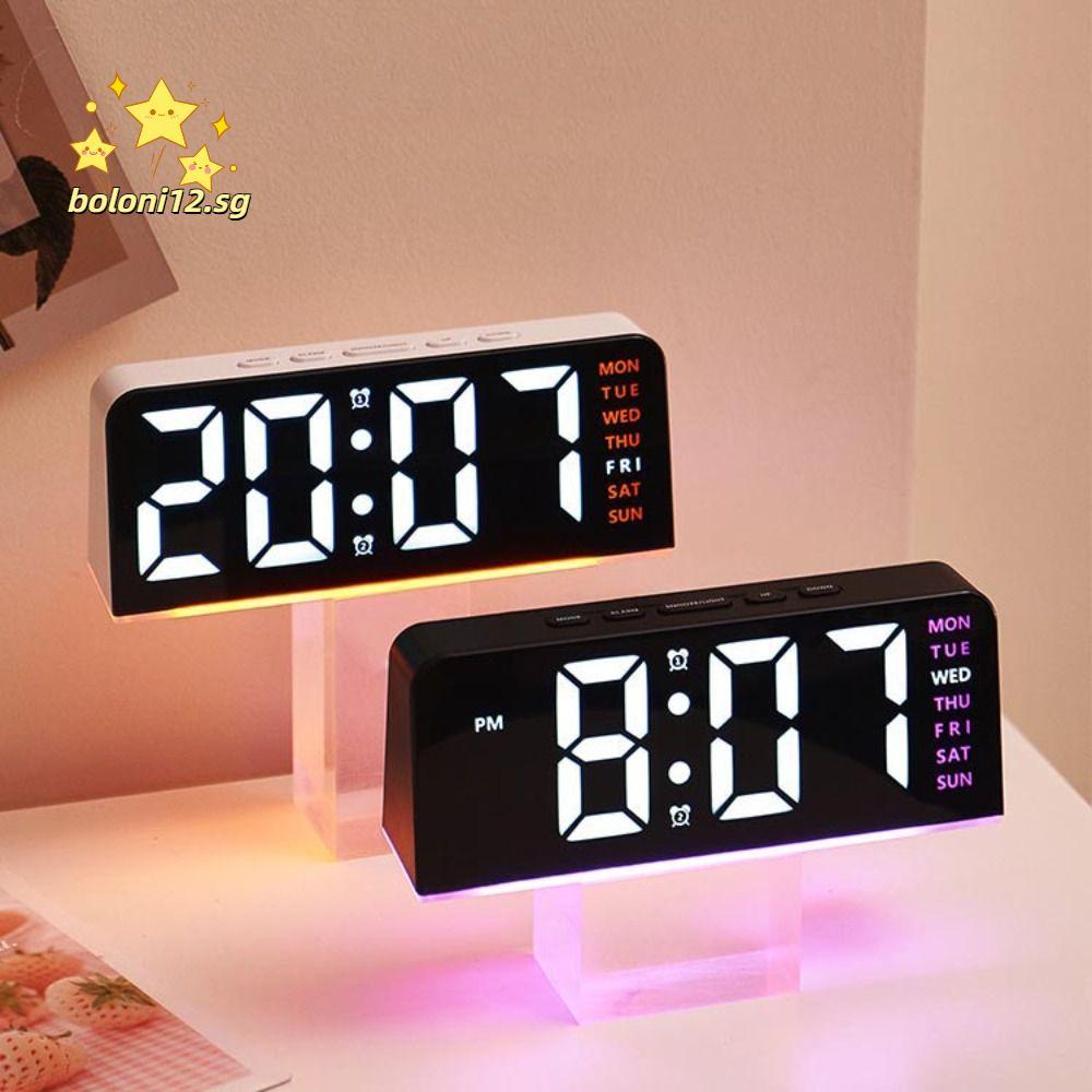 BOLONI12 Digital LED Clocks, Date Temperature Electronic Wall Clock, 12 ...