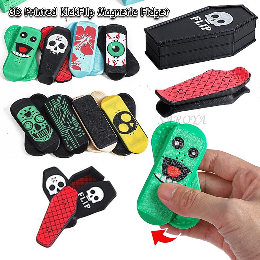 KickFlip Magnetic Fidget Deck 3D Printed Flipping Fidget Toy Magnetic ...