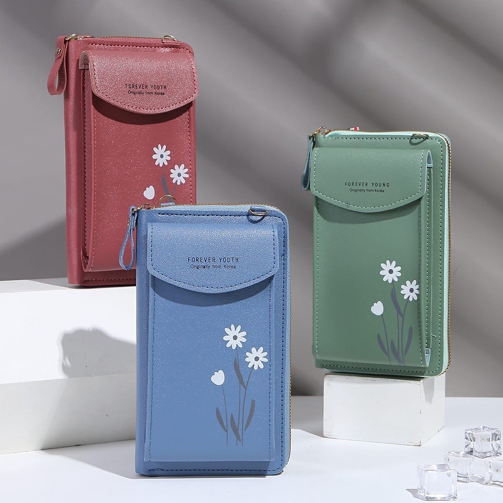 POPmaker shop Tas Slempang Wanita Q188 - Motif Bunga dengan Style Wanita Korea Real Pict, Desain Minimalis, Cocok untuk Gaya Sehari-hari COD - Gambar 4