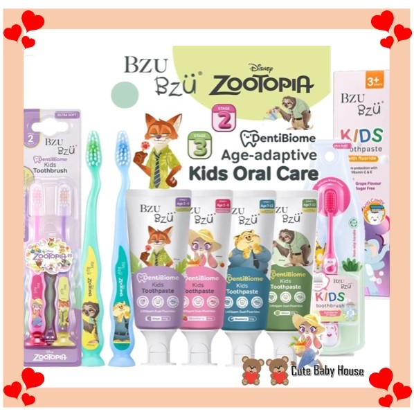 Bzu Bzu DentiBiome Kids Ultra Soft Toothbrush Toothpaste Mouthwash Oral ...