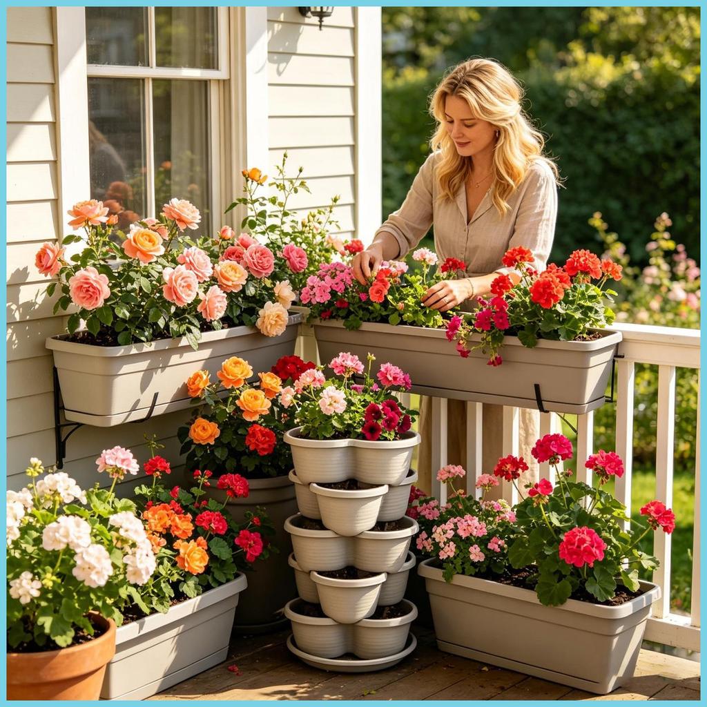 Garden Tower 5 Pieces Tiered Stackable Raised Planting pods Vertical ...