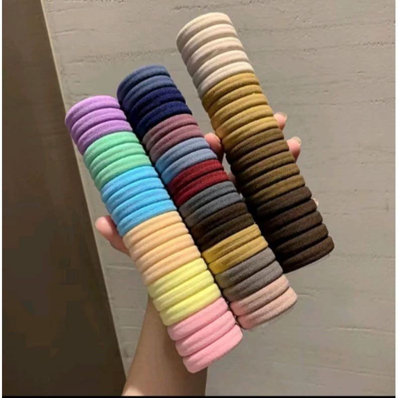 POPmaker shop Ikat Rambut Korea Import H468 / Set Per Box Warna Polos​ - Ikat Rambut Wanita Warna-Warni Import dalam Kemasan Box yang PraktisCOD - Gambar 2