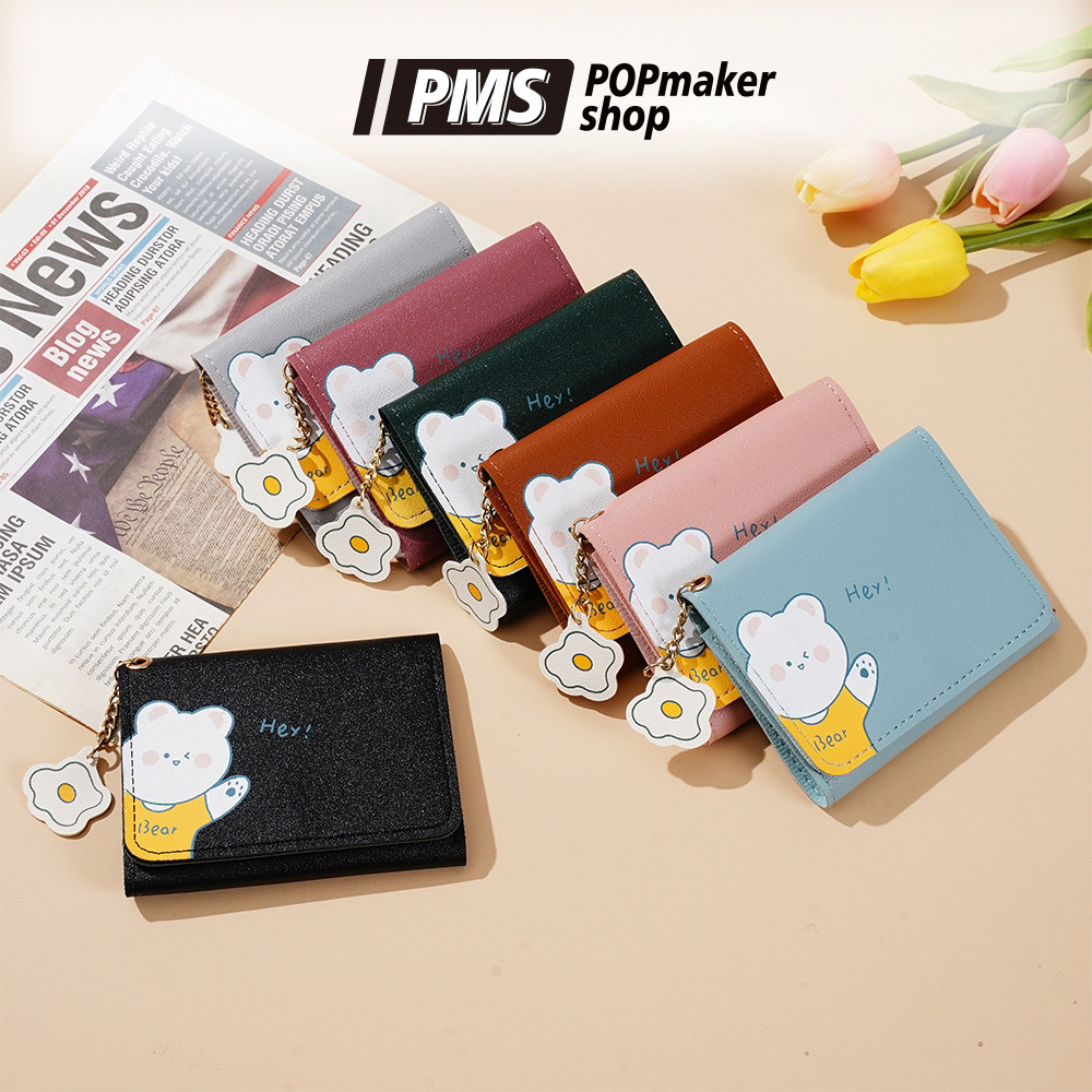 POPmaker shop Dompet Lipat Mini Wanita A86 / Dompet Motif Animal Import​ - Dompet Portabel Fashion yang Lucu dan Praktis COD - Gambar 2