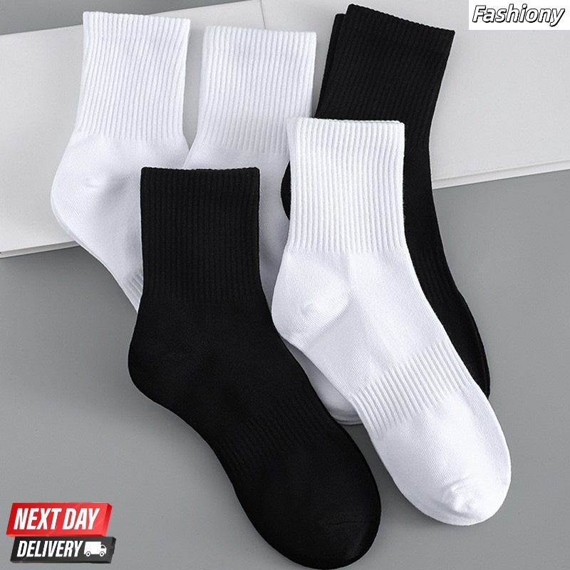 【SG Stocks 】Unisex 100% Cotton Socks Boat/Ankle/Calf/Knee-High Styles ...