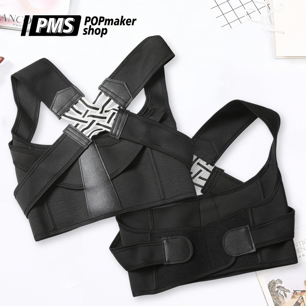 POPmaker shop BR98 Sabuk Anti Bungkuk / Korset Posture Corrector - Atasi Membungkuk Bongkok, Penyangga & Penegak Tulang Belakang Punggung, Adjustable dan Nyaman Dipakai COD