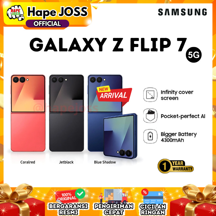 Samsung Galaxy Z Flip 7 5G 12/256GB [ Free Adapter 25w ] Promo Cashback & Tukartambah* Garansi Resmi Indonesia