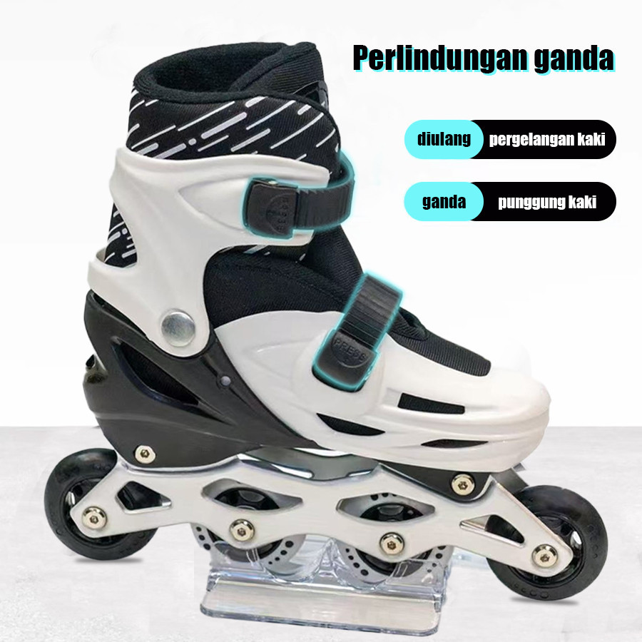 MATOUGUI-sepatu roda anak/Sepatu roda LED anak-anak terbaru yang dapat disesuaikan, lampu kedip/tidak licin/anti goyang/lnline skate/star/ukuran dapat disesuaikan/pu/gaya bajaj/mode skateboard - Gambar 4