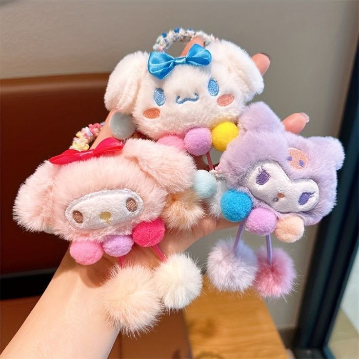 Ikat Rambut Sanrio Anak Lucu Bulu Lembut - Gambar 4