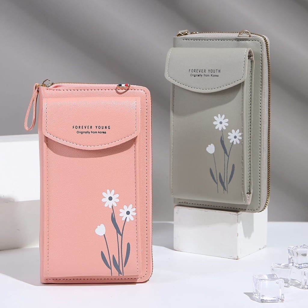 POPmaker shop Tas Slempang Wanita Q188 - Motif Bunga dengan Style Wanita Korea Real Pict, Desain Minimalis, Cocok untuk Gaya Sehari-hari COD - Gambar 3