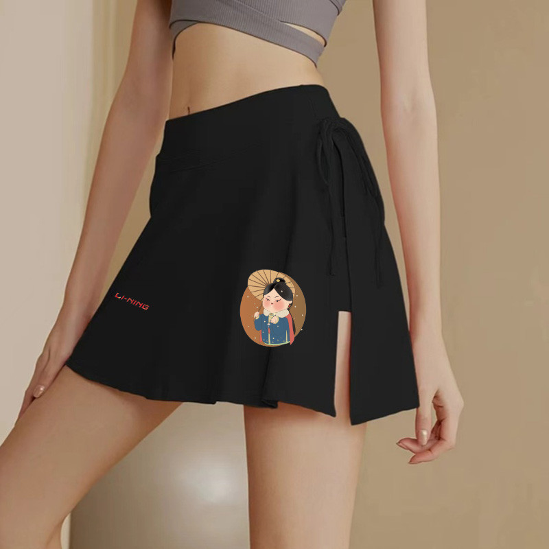 Fashionable new badminton short skirt Li Ning women's anti glare fake ...