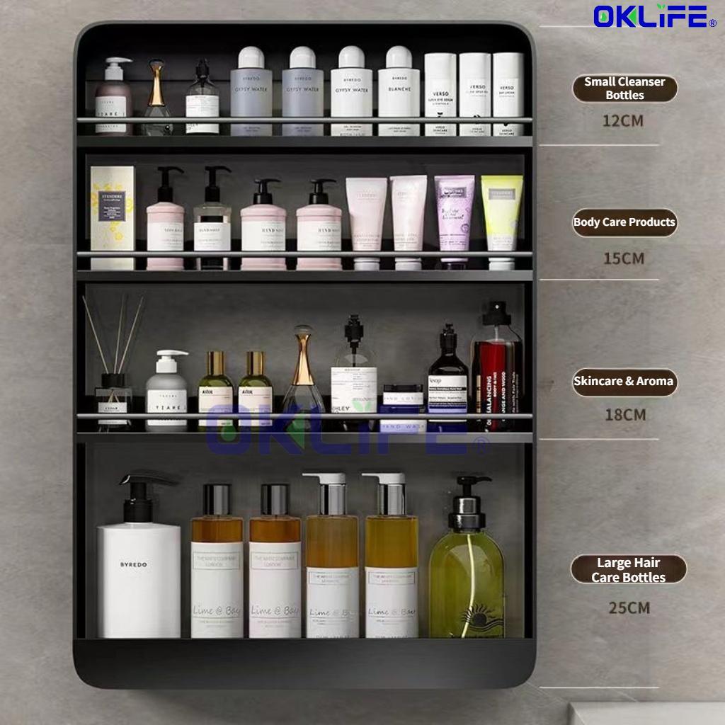 Large Capacity Bathroom Wall Shelf Punch Free Shower Organizer Rack Wall Mounted Toiletries Organizer view 6