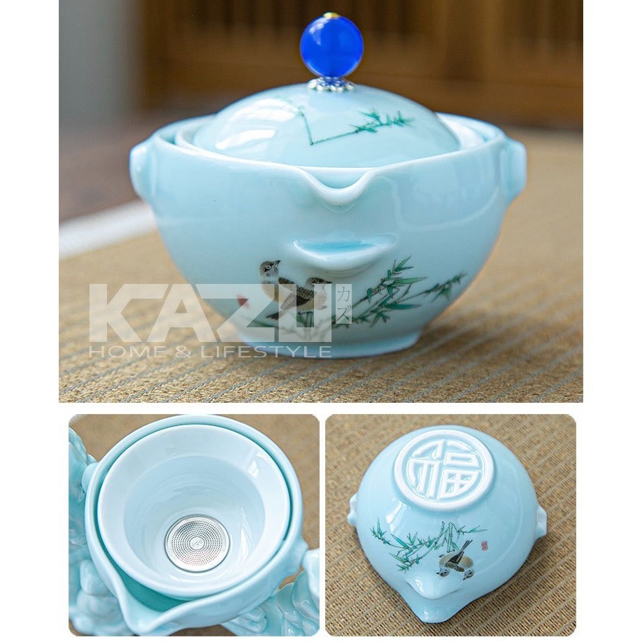 PUSAT17 CHINESE TEAPOT 6 CUPS K12 MOUNTAIN CLASSIC CANGKIR TEH KADO SOUVENIR BINGKISAN PAJANGAN DEKOr - Gambar 3