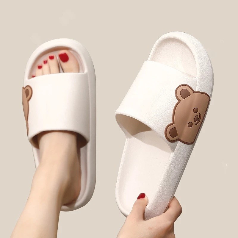 POPmaker shop Sendal Slop Beruang SP10 / Sendal Empuk Motif Brown Import​ - Real Picture, Model Lucu dengan Kualitas Terbaik COD - Gambar 2