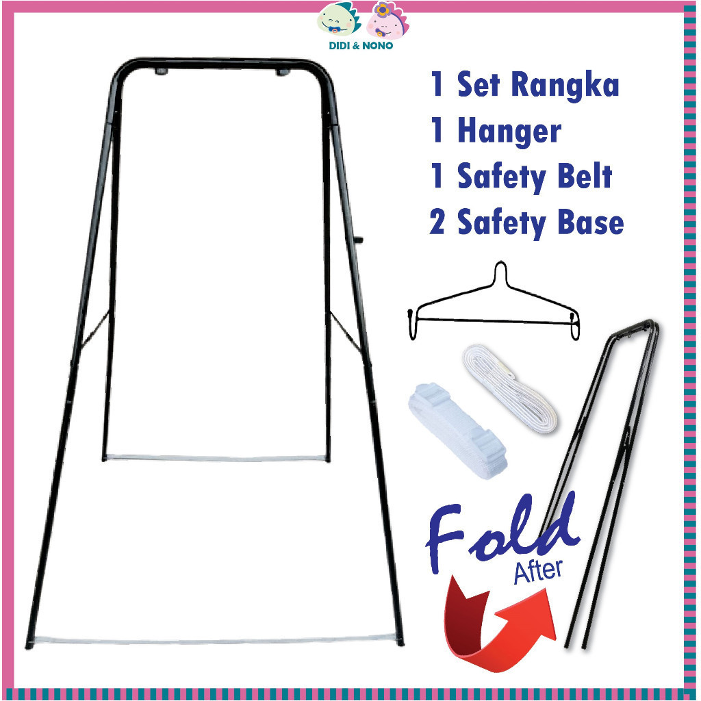 New design viral rangka buai Baby Spring Cot 4 KAKI Travel Stand Jumper ...