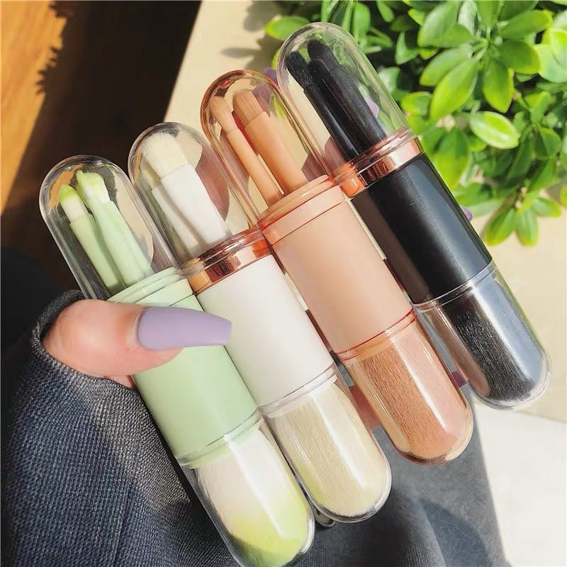 POPmaker Shop 4in1 Makeup Brush Set Portable - Gambar 4