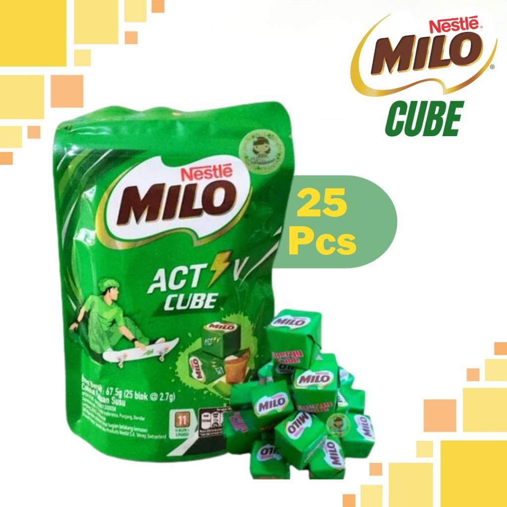 MILO ACTIV Cube Chocolate milk Pouch 2.7g x contains 25 boxes of Candy ...