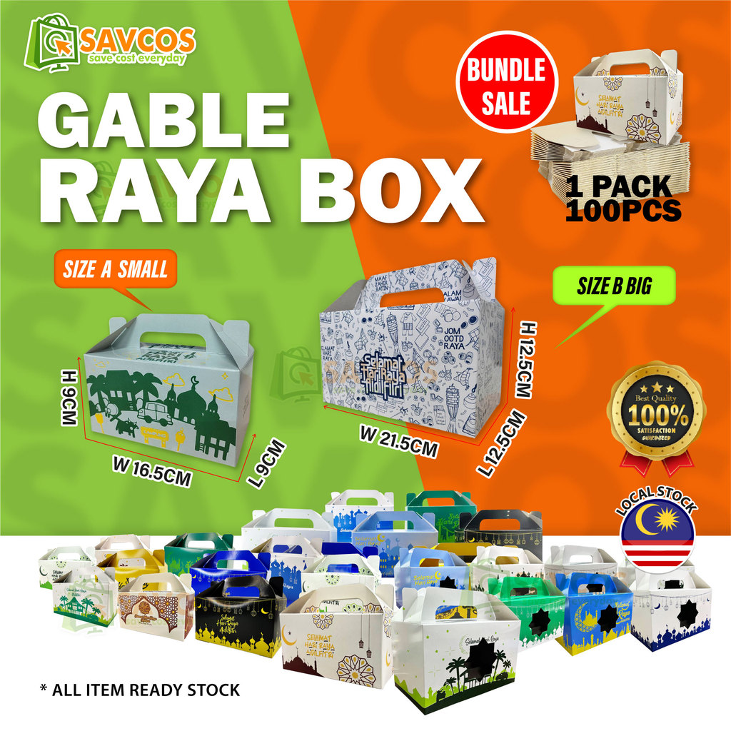 BUNDLE (50PCS-100PCS) RAYABOX,DOORGIFT BOX RAYA KOTAK KUIH RAYA BUAH ...