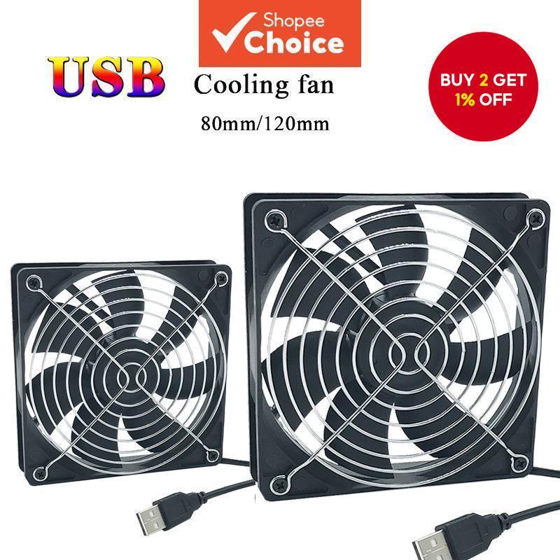 120x120x25mm 80x80x25mm 5V USB Power Cooling Case Fan For Receiver DVR ...