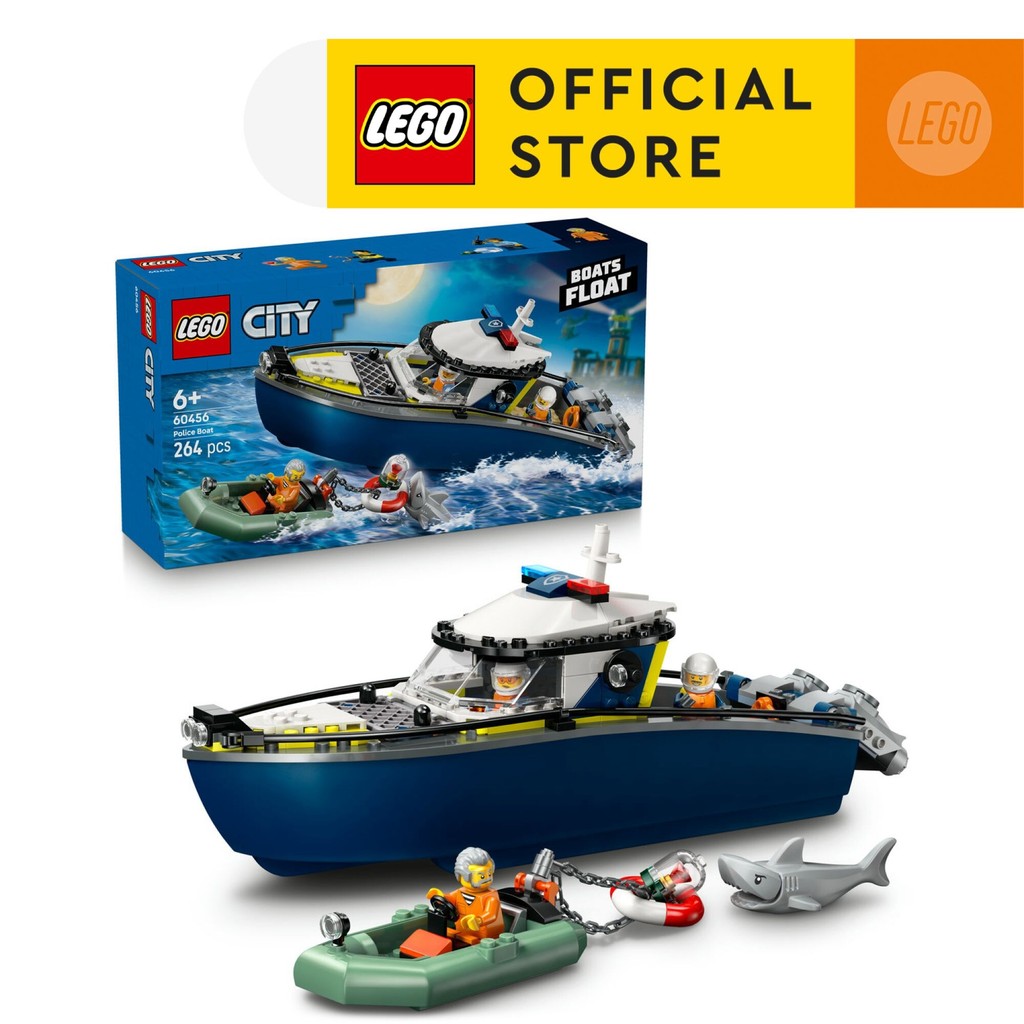 LEGO City 60456 Police Boat Chase (264 Pieces), Mainan, Building Block, Toys