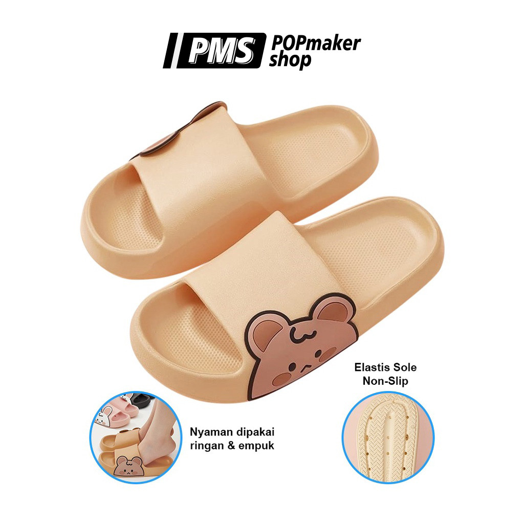 POPmaker shop Sandal Slop Wanita SP20 - Sandal Motif Lucu dengan Desain Fashion Trendy, Nyaman Dipakai untuk Kegiatan Sehari-hari COD