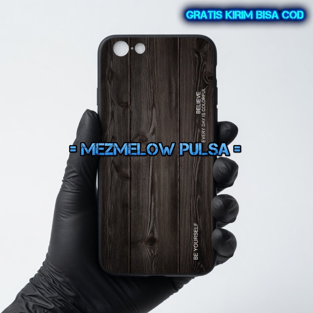 Casing Wood Grain Glass Motif Kayu Caseng Hardcase IPHONE 6 6S / IPHONE 6 BIASA