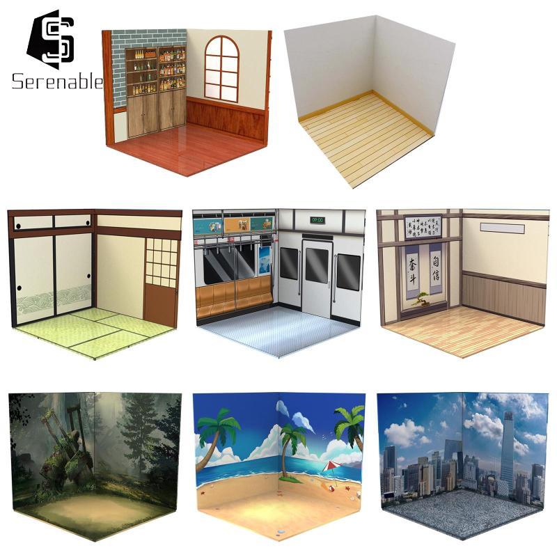[Serenable] 1:12 Backdrop Decoration Organizer Scene Storage Background ...