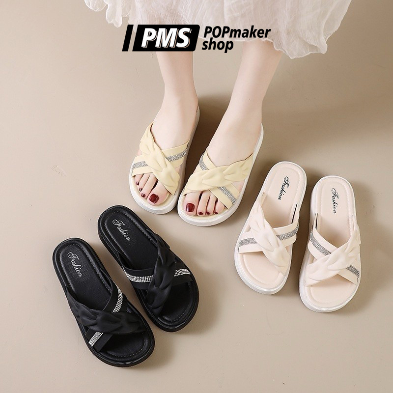 POPmaker Sandal Wanita Wedges Nyaman Elegan