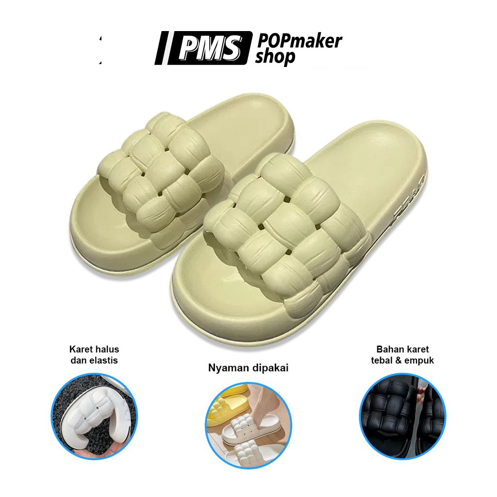 POPmaker shop Sandal Slop Wanita SP35 - Jelly Slipper dengan Bahan Karet Tebal & Empuk, Desain Minimalis, Nyaman & Ringan untuk Kegiatan Sehari-hari COD