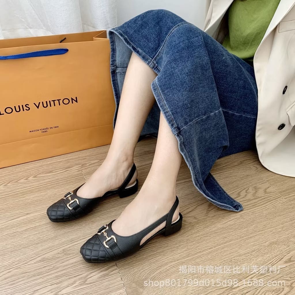 POPmaker shop Sandal Sepatu Slip On YU56 / Sepatu Wanita Tali Rendah​ - Model Kantoran Casual yang Nyaman dan Stylish COD - Gambar 3