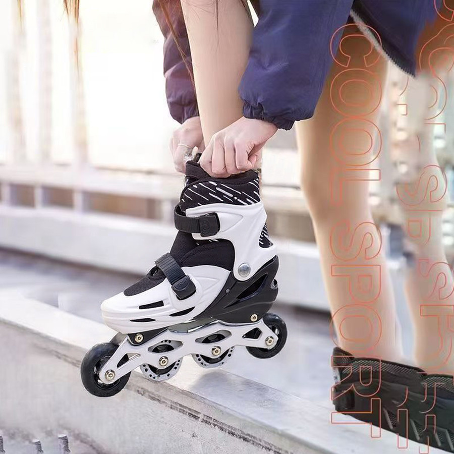 MATOUGUI-sepatu roda anak/Sepatu roda LED anak-anak terbaru yang dapat disesuaikan, lampu kedip/tidak licin/anti goyang/lnline skate/star/ukuran dapat disesuaikan/pu/gaya bajaj/mode skateboard - Gambar 3