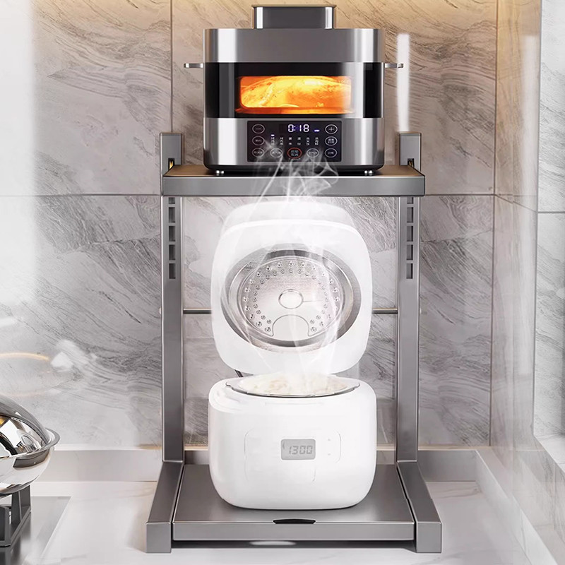 [48H Shipping] Rice Cooker Storage Rack Kitchen Countertop Microwave ...