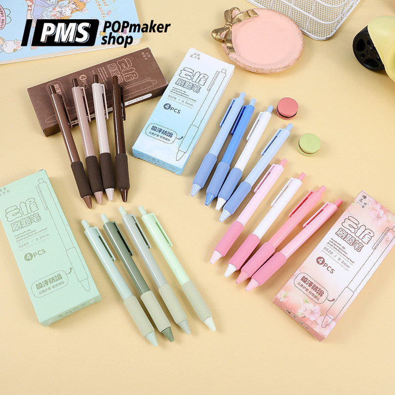 POPmaker Pulpen Gel 4 Pcs Cepat Kering Anti Bocor